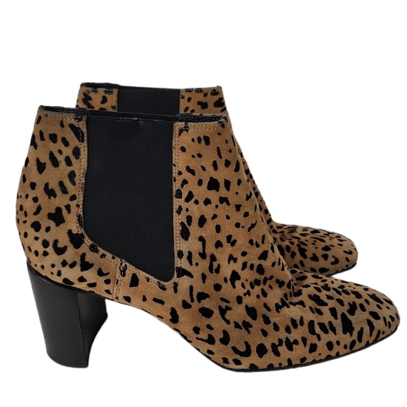 Rag & Bone Allen Cheetah Print Suede Ankle Chelsea Boots - Picture 1 of 11